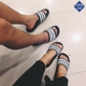 Adidas Adidas giày nam và nữ ba thanh dép thể thao màu đen và trắng dép đi biển G15890 U43664 dép louis vuitton Dép thể thao