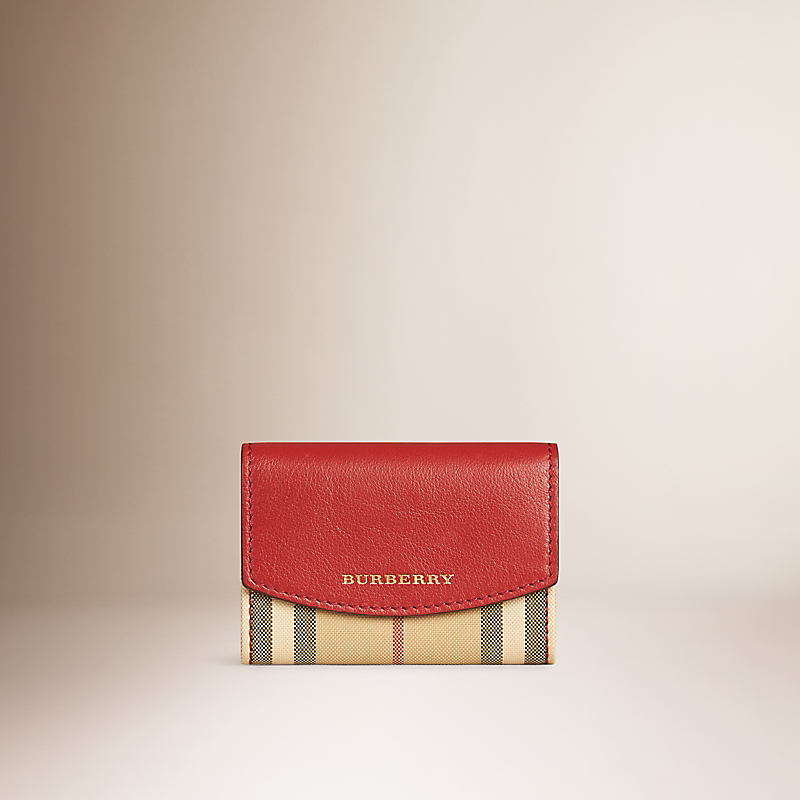 BURBERRY/博柏利Horseferry 格纹拼皮革卡片夹 39967221