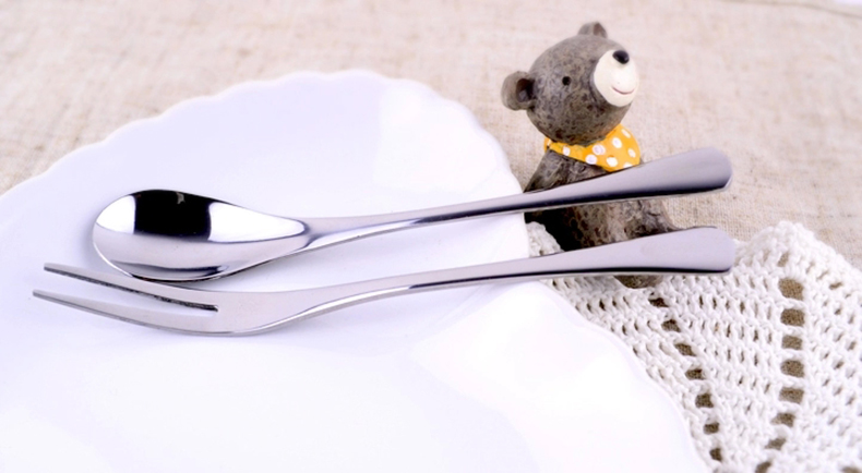 Mirror stainless steel fruit fork spoon coffee spoon pudding spoon beverage spoon cafe