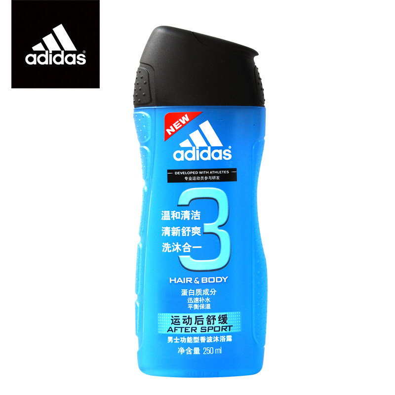 【天猫超市】阿迪达斯男士沐浴露运动后舒缓250ml沐浴洗发二合一