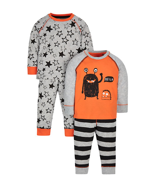 (Spot Clearance) UK Buy back Mothercare boy monster Two style pyjamas suit 2 sets 5 years old