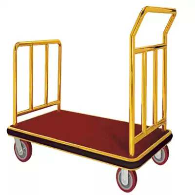 Passenger luggage car Hotel hotel supplies luggage car titanium alloy trolley high-end small gold roof lobby service car