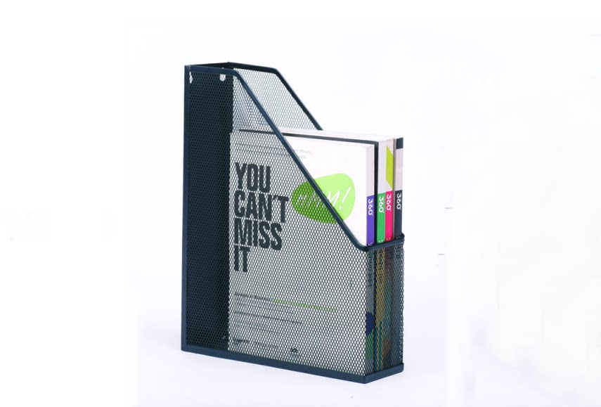 Minimalist Style Single grid File Bar Frame Iron 2021 Metal mesh magazine Box Desktop Containing Finishing Frame 9186