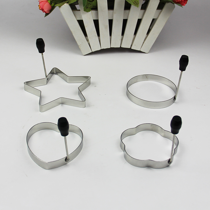 Thickened stainless steel diy omelette model round flower star love-shaped omelet ring fried poached egg mold
