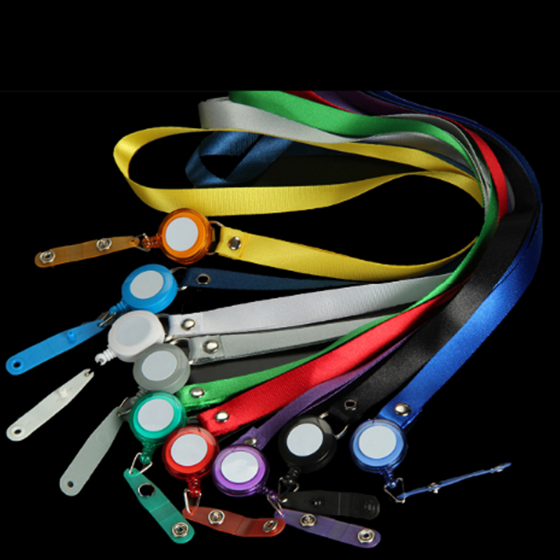 1 5CM documents sleeve clamp rope easy pull buckle combined hanging card strap with print LOGO with work telescopic buckle
