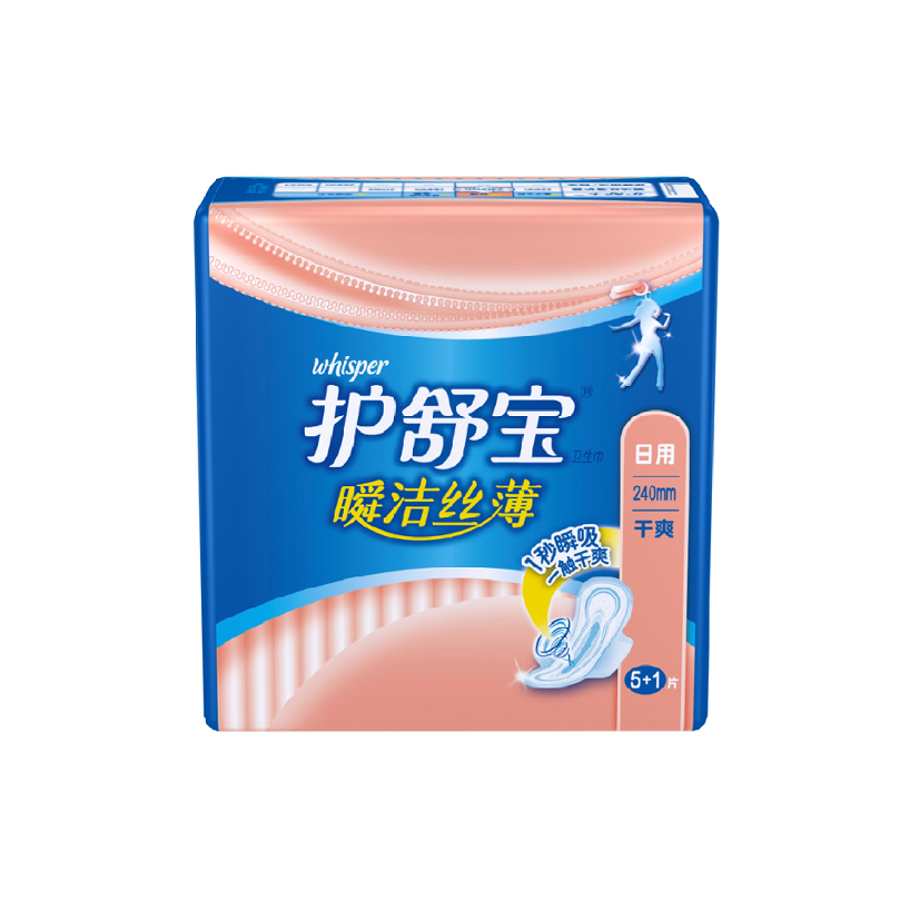 护舒宝卫生巾瞬洁丝薄日用5+1片 240mm
