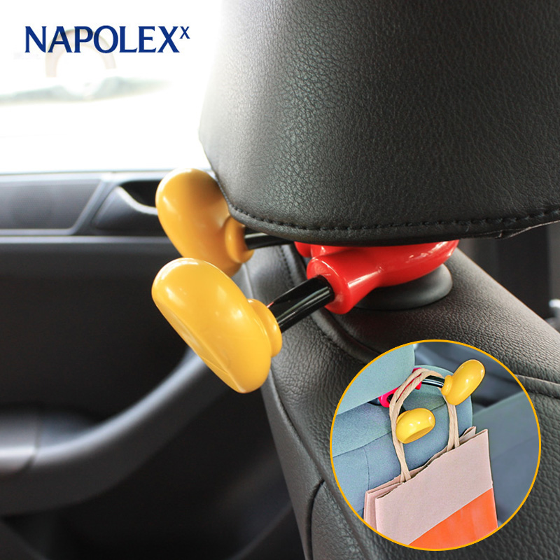 NAPOLEX汽车用头枕挂钩 车内后座椅背创意挂物架卡通车载收纳用品