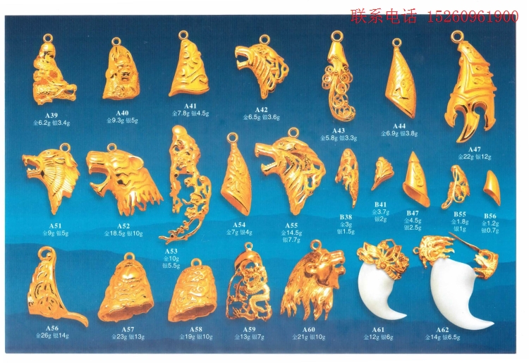 2017 Wolf head wolf teeth finished jewelry plaster mold Ring pendant earrings Ear Ding chain Gold and silver jewelry 3