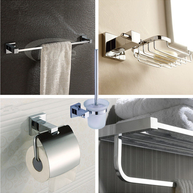 Exported to Germany towel rack towel rack copper towel bar paper towel rack toilet brush bathroom five-piece set four-piece set