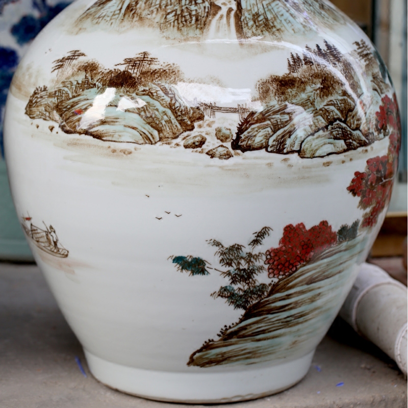 Hand - made jiangshan jiao jingdezhen ceramics flower arrangement more large vases, modern home sitting room place mesa adornment