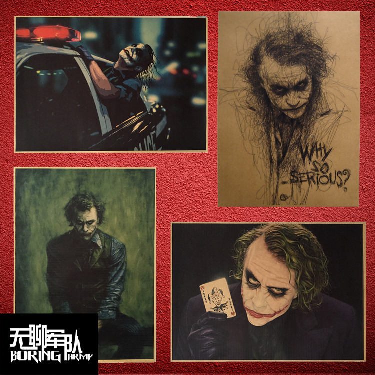 Clown Batman Batman Anime Movie Retro Kraft Paper Poster Decorative Painting Cafe Photo Frame Wall