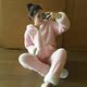 Mới siêu dày nhung san hô dễ thương gấu phụ nữ mùa đông đồ ngủ đặt cừu cashmere đôi dày quần áo hoạt hình đồ mặc nhà Bộ Pajama