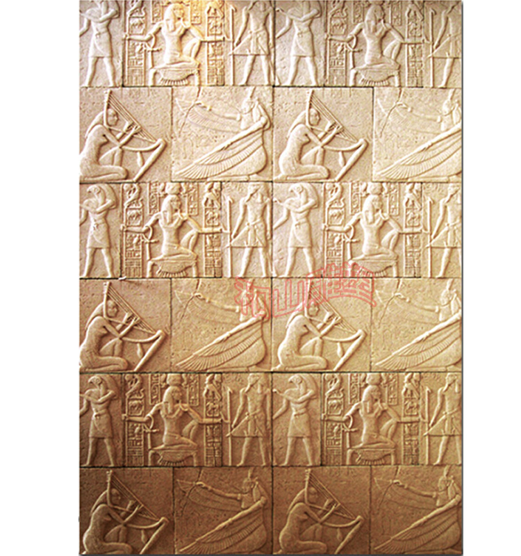 Art sand rock relief Ancient Egyptian queen carved fresco Sand rock background wall Egyptian plate Mediterranean relief wall
