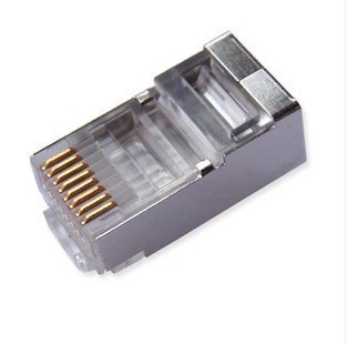 Yonglian super five RJ45 network shielding crystal head CAT5e super five full copper shell nickel-plated shield
