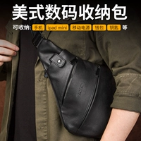 Apple Samsung lưu trữ kỹ thuật số túi da nam đa chức năng thể thao và giải trí Vai túi Messenger túi chống trộm gói - Lưu trữ cho sản phẩm kỹ thuật số túi đựng cáp sạc