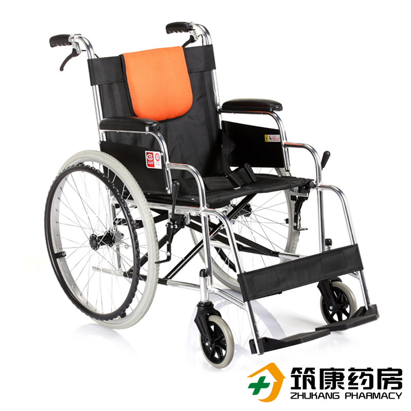 鱼跃轮椅 H062铝合金老人轻便轮椅折叠手动轮椅车免充气