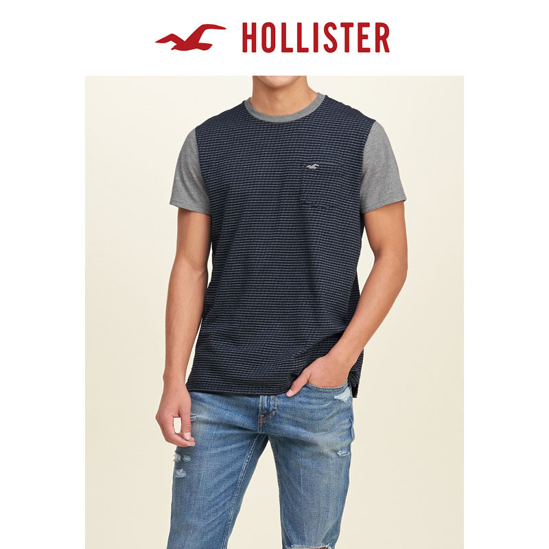 Hollister 织纹撞色 T 恤 男 125489