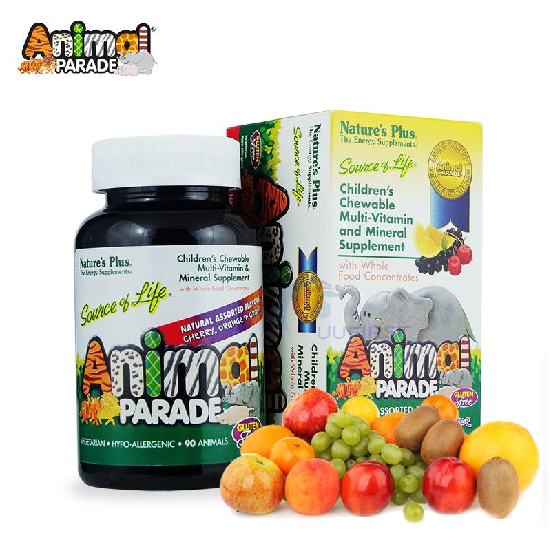 美国Nature's Plus 动物大游行儿童综合维生素咀嚼片 90片/瓶