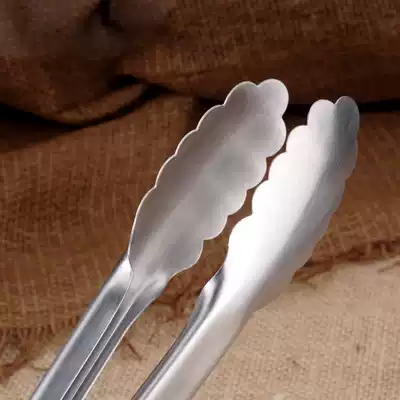 Thickened stainless steel barbecue clip food clip Bread clip Cooked food clip steak clip 12 inch extended insulation non-slip