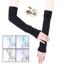 Korean version of womens spring and Autumn false sleeves cotton arm cover extended arm cover Sunscreen gloves outdoor half-finger riding arm cover