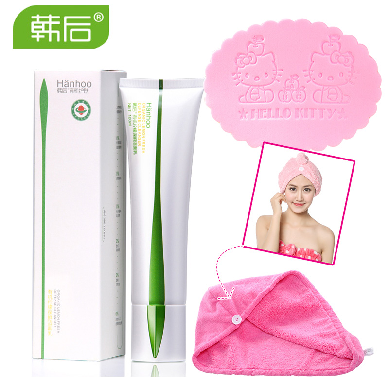 韩后 柠檬保鲜洁面乳100ml深层清洁白皙保湿 泡沫洗面奶洁面膏