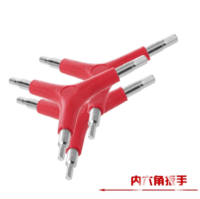 Three fork six angle wrench Bicycle mounting tool 4 5 6MM wrench Mountain bike six angle wrench