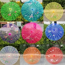 Small children large adult craft umbrella Transparent silk silk dance decoration umbrella Oil paper dance catwalk silk umbrella