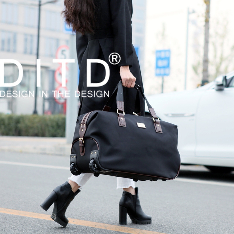 Portable Travel Bag, Foldable Trolley Bag, Can Be Boarded on the Plane, Lightweight Large-Capacity Luggage Bag for Men and Women, Business Trip Travel Bag