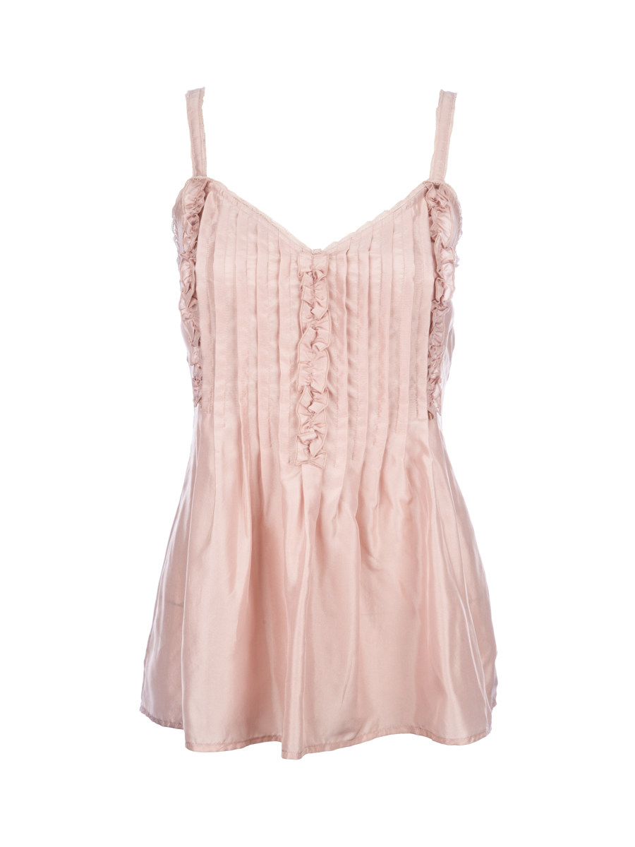 Dolce&Gabbana 裸色压褶吊带