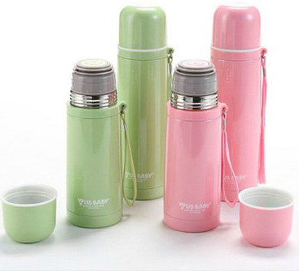 优生 冷热两用双层真空不锈钢保温瓶保温杯500ml/330ml