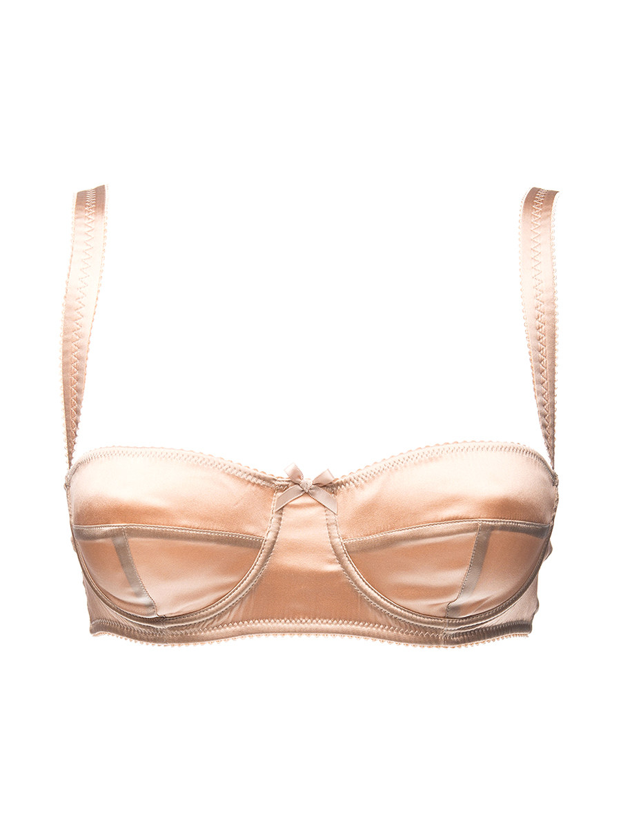 Dolce&Gabbana 肉色缎面3/4杯薄款塑形文胸