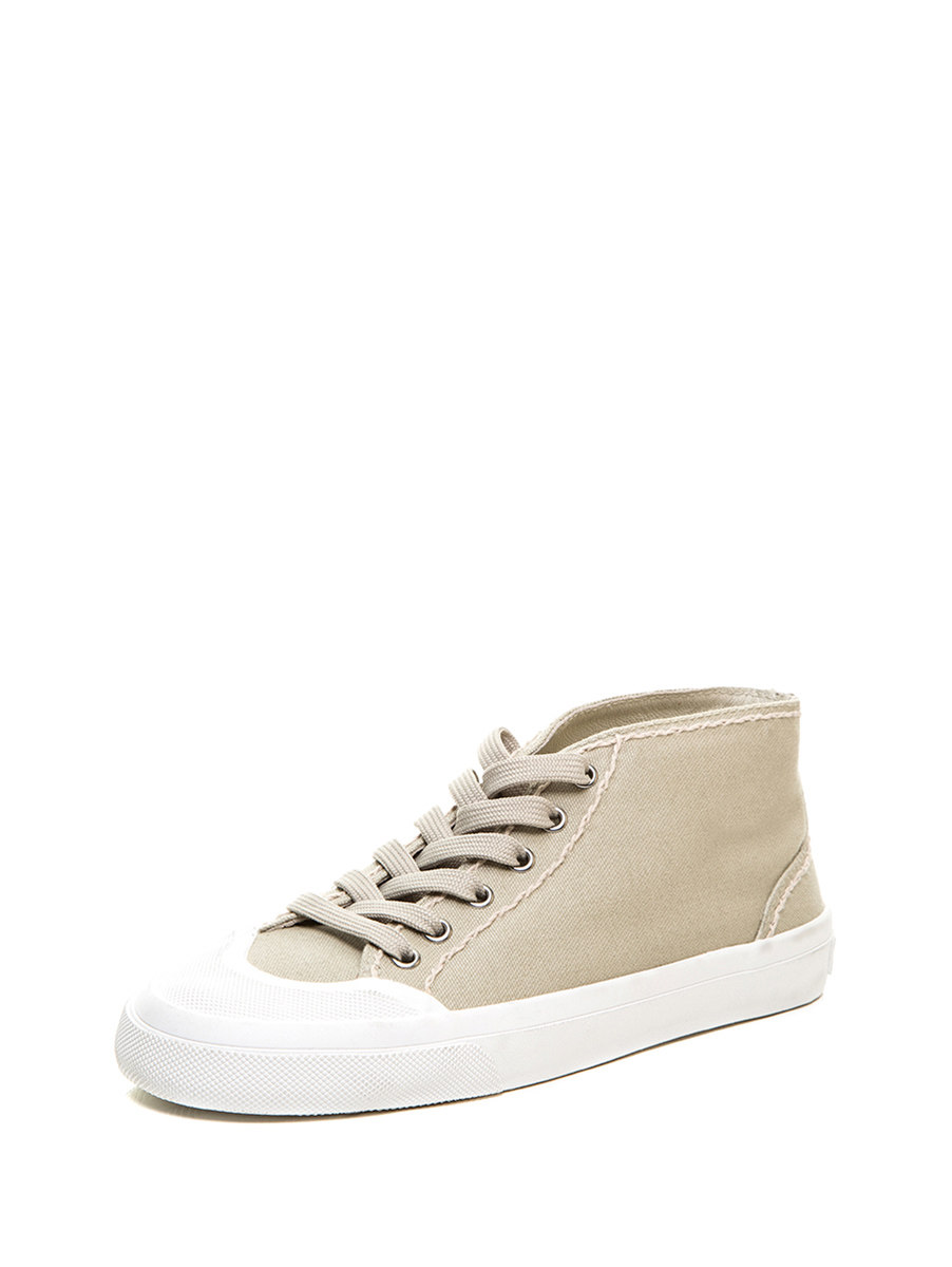 Dolce&Gabbana 卡其色拼白色系带高帮休闲鞋