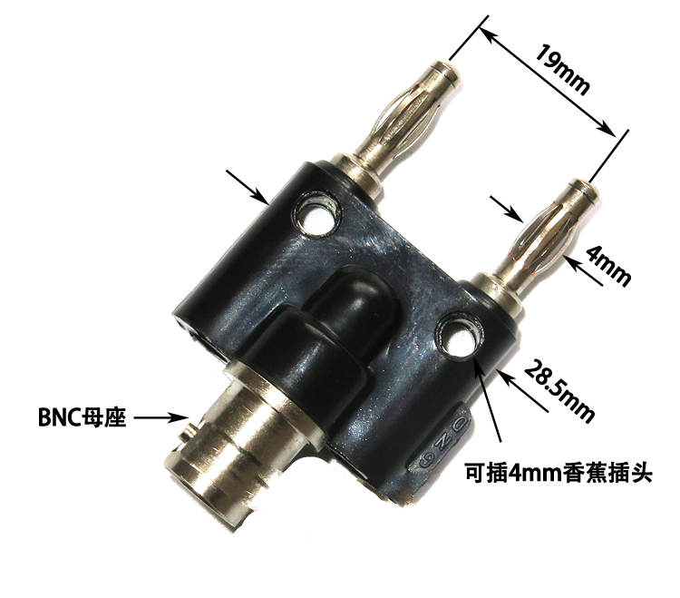 Q9 BNC female socket to double row banana plug 4mm banana plug