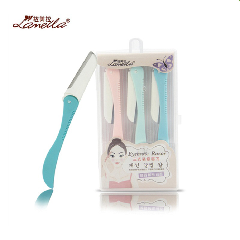 【天猫超市】 拉美拉  折叠型修眉刀 A0369 使用方便 三支装
