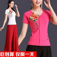 Этническая хлопковая футболка, танцующий лонгслив, этнический стиль, большой размер, по фигуре