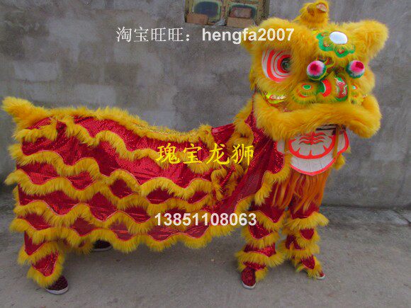 Dragon Lions Factory Professional Production Dance Dragon Lantern Lion Social Fire Props: Pure Australian Wool South Lion Yellow Buddha Fashion Lion