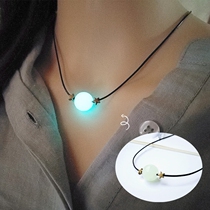 Simple Starry Sky glass bead necklace Luminous Stone Harajuku choker girlfriends and couples gift accessories