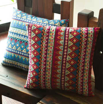 Special Bohemian cotton pillow sleeper custom sofa car waist cushion double side pillow with chip national wind