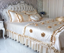 Neoclassical bed group European French light luxury multi-piece bedding Villa cotton silk four-piece Model Room