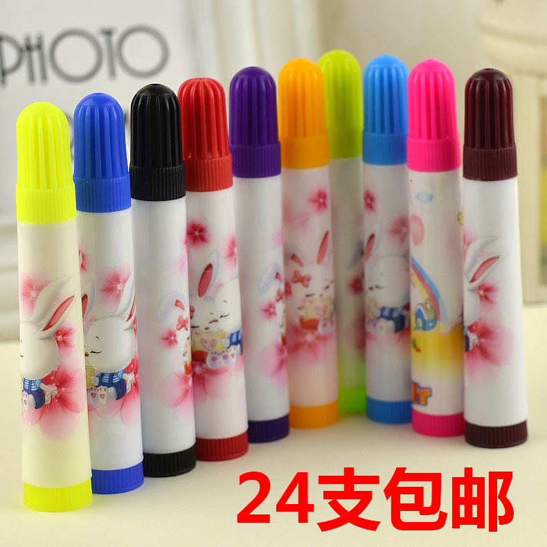 Children's water-based seducting pen Luo Radish Rabbit Single Water Color Pen Monochromatic Plover Drawing Color Pen Black Watercolor Pen red
