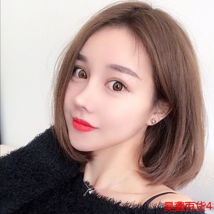 假发女短发中分o头内扣短款时尚女士整顶假发梨头套