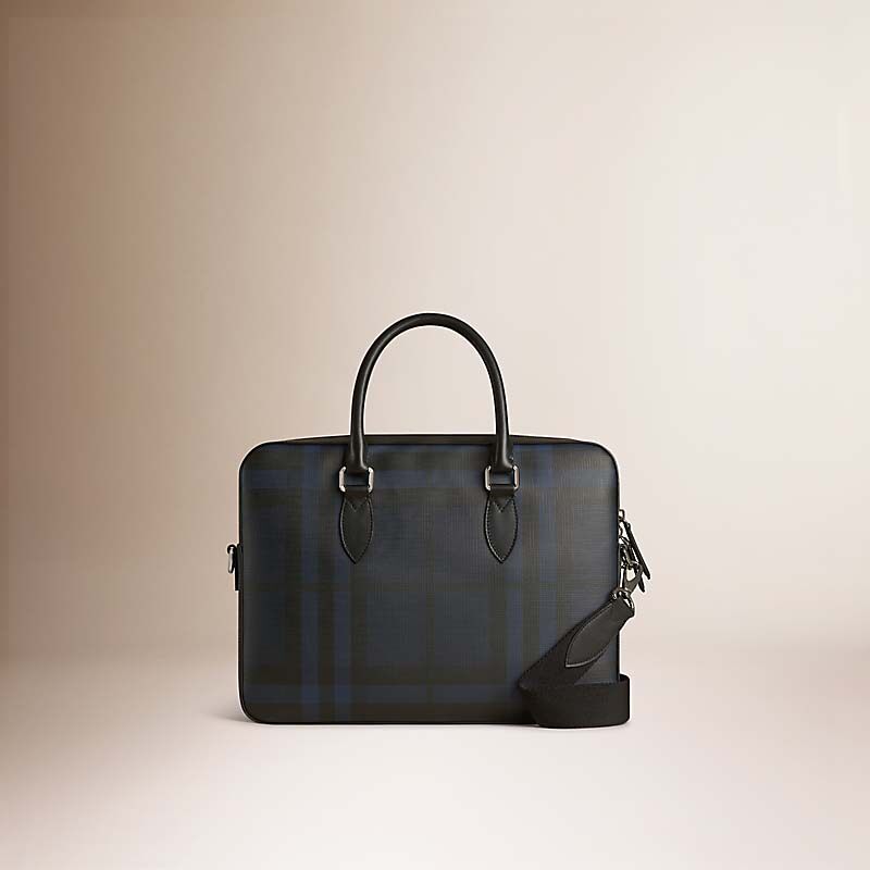 BURBERRY/博柏利皮革装饰烟熏格纹公文包 39962091