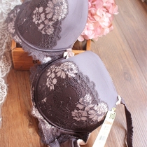 Purple embroidered satin glossy sexy bra Big Cup underwear 85G90E90F95E95F ladies plus fat bra