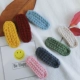 Hàn Quốc trẻ em handmade len dệt kẹp tóc bb clip mùa thu và mùa đông cô gái kẹp tóc bé công chúa bên clip phụ kiện tóc