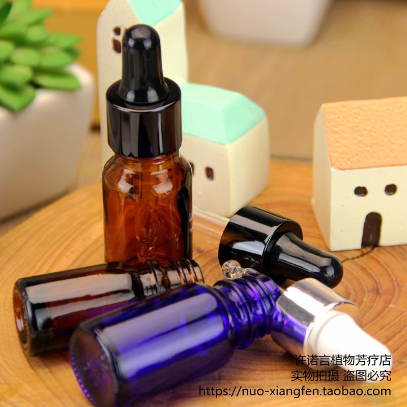 Promise word tea blue glass essential oil bottle 5ml-100ml multi-spec essential oil deploying bottle matching straw rubber head