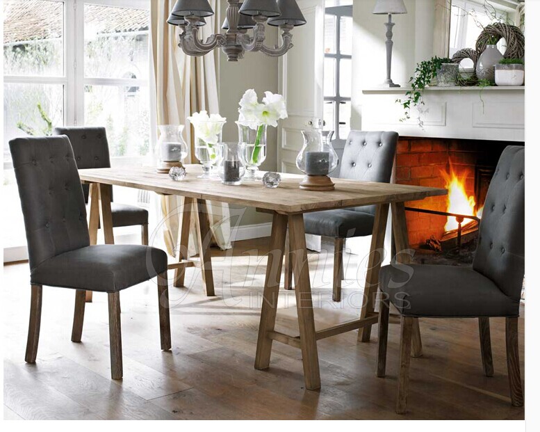 American Country Retro Solid Wood Table Log Table Learning Table Operating Table A-Leg Solid Wood Tea Table