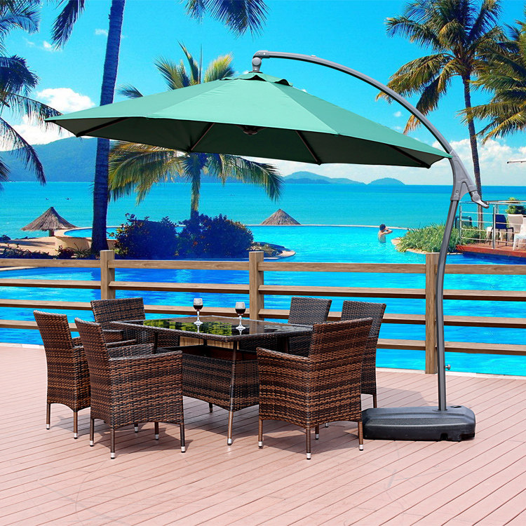 Outdoor Casual Rattan Choreography Outdoor Combination Furniture Patio Balcony Beach Umbrella Open-air Villa Waterproof One Table Four Chairs 