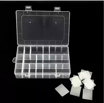 24 grid wiping pieces removable transparent plastic box Finishing storage box Personality modeling jewelry beaded set box