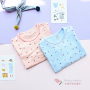 Gu Gu Phường cô gái Qiuyi Qiuku hai bộ quần áo trẻ em in quần áo trẻ em cô gái mặc quần áo nhà cotton