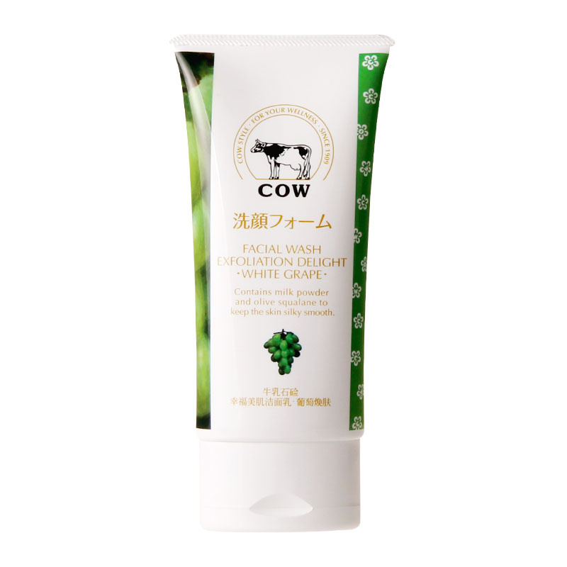 日本COW BRAND/牛牌 牛乳石硷幸福美肌洁面乳葡萄莹润洗面奶110g